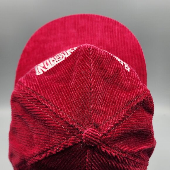 Vintage Wisconsin Corduroy Snapback Hat Red Gold Cow Made in USA - Picture 6 of 10